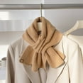 thumbnail image 4 of enjoywould Women Scarf Cross Knitted Button Decorative Elastic Washable Winter Scarf for Dating, 4 of 6