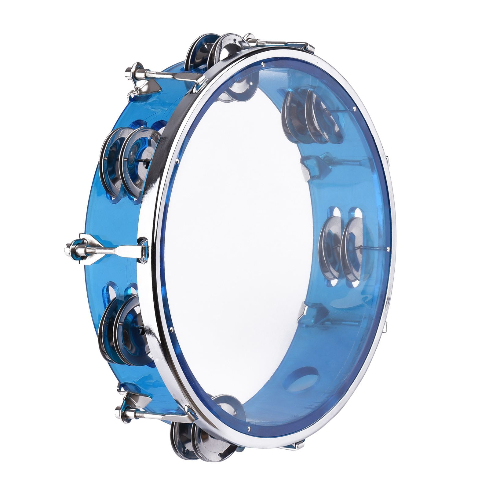 tambourine handbell 8 Inch Handheld Tambourine Drum with Double Row Jingles for Musical Percussion, Ideal for Parties Kids Games