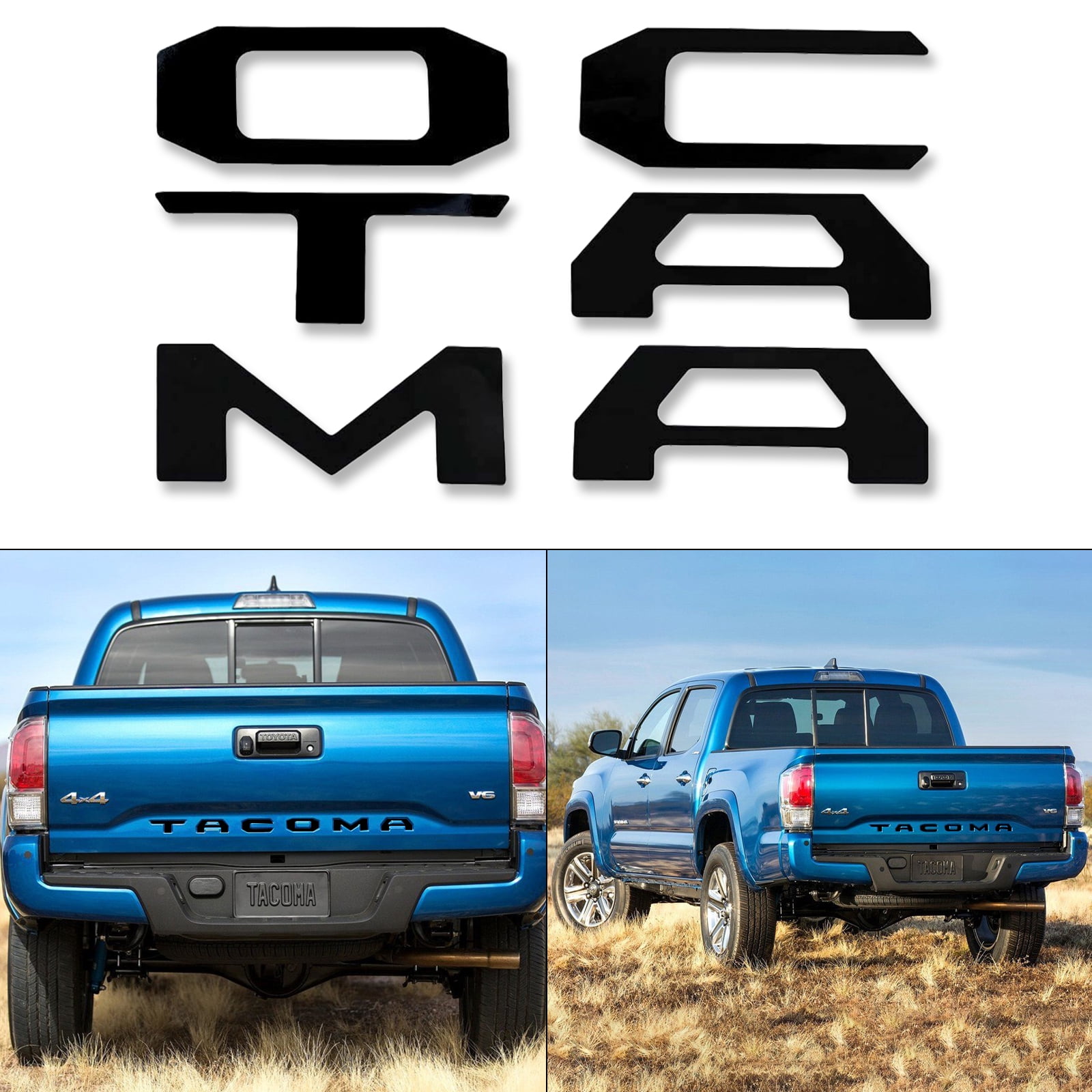 Rear Trunk Tailgate Letter Insert Decal Compatible with and Fits Toyota Tacoma 2016 2017 2018 2019 Haru Creative Gloss Green 