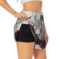 thumbnail image 2 of Disketp Christmas Snowman With Hat Print Women's Shorts Workout Shorts for Athletic Gym Running Shorts with Phone Pockets Small, 2 of 8