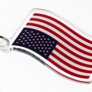 LOLIPPYY 6-Pack USA Flag Keychains, Lightweight Material, Ideal for Keys, Bags, and Accessories Decoration