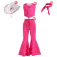 thumbnail image 5 of Disfraz de Barbi de Halloween para niñas, conjunto de ropa Punk de calle Rosa sin mangas con lazo para fiesta, vestido Vintage a cuadros, nuevas películas, 5 of 5