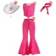 thumbnail image 5 of Disfraz de Barbi de Halloween para niñas, conjunto de ropa Punk de calle Rosa sin mangas con lazo para fiesta, vestido Vintage a cuadros, nuevas películas, 5 of 5