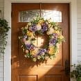 thumbnail image 6 of Spring Wreaths for Front Door 18In Outside Welcome Summer Flowers Weatherproof Greenery All Seasons Round Wreaths, 6 of 7