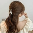 thumbnail image 4 of 7 Pack Pearl Plastic Hair Claw Clips White Fancy Non Slip Jaw Barrettes Elegant Hair Styling Grip Clamps Korean Decorative Wedding Bridal Hair Accessories Bulk for Women Girls Thin Thick Hair, 4 of 4