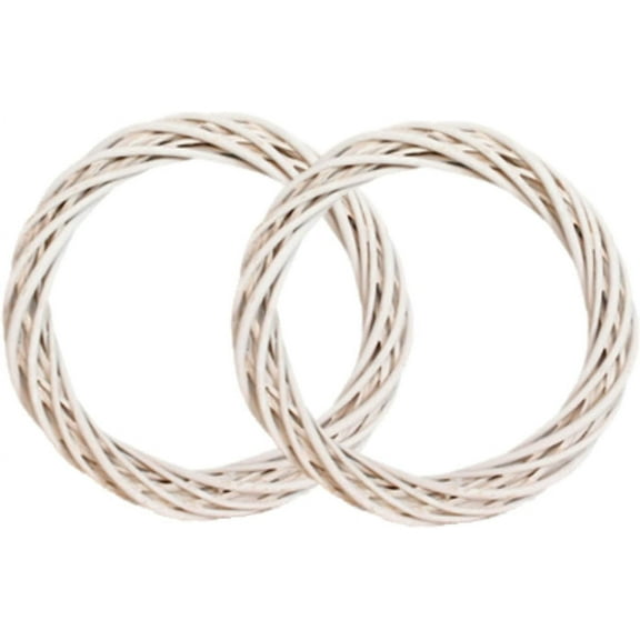 2Pcs Grapevine Wreaths, Willow Woven Round Wreath DIY Crafts Rattan Wreath, Front Door Wall Hanging Decor for Christmas Halloween Thanksgiving Easter Birthday.