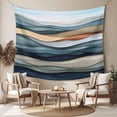 thumbnail image 2 of Summer Coastal Tapestry for Bedroom Wall Hanging Tapestry, Modern Abstract Watercolor Wave Ceiling Backdrop Tapestries Poster Blanket Wall Decor for Teens Room Living Room Dorm 51" x 59", 2 of 8
