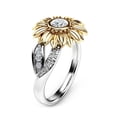 thumbnail image 2 of Anillo de girasol, anillo de compromiso de cobre con circonita para mujer, moderno anillo de circonita para mujer, confiable y duradero, 2 of 10
