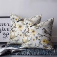thumbnail image 2 of Pillow Covers 18x18 Set of 2, Yellow Grey Botanical Throw Pillow Covers Decorative Couch Cushion Cover, Spring Floral Summer Birds Vintage Microfiber Soft Square Pillowcases for Bedroom Sofa, 2 of 7