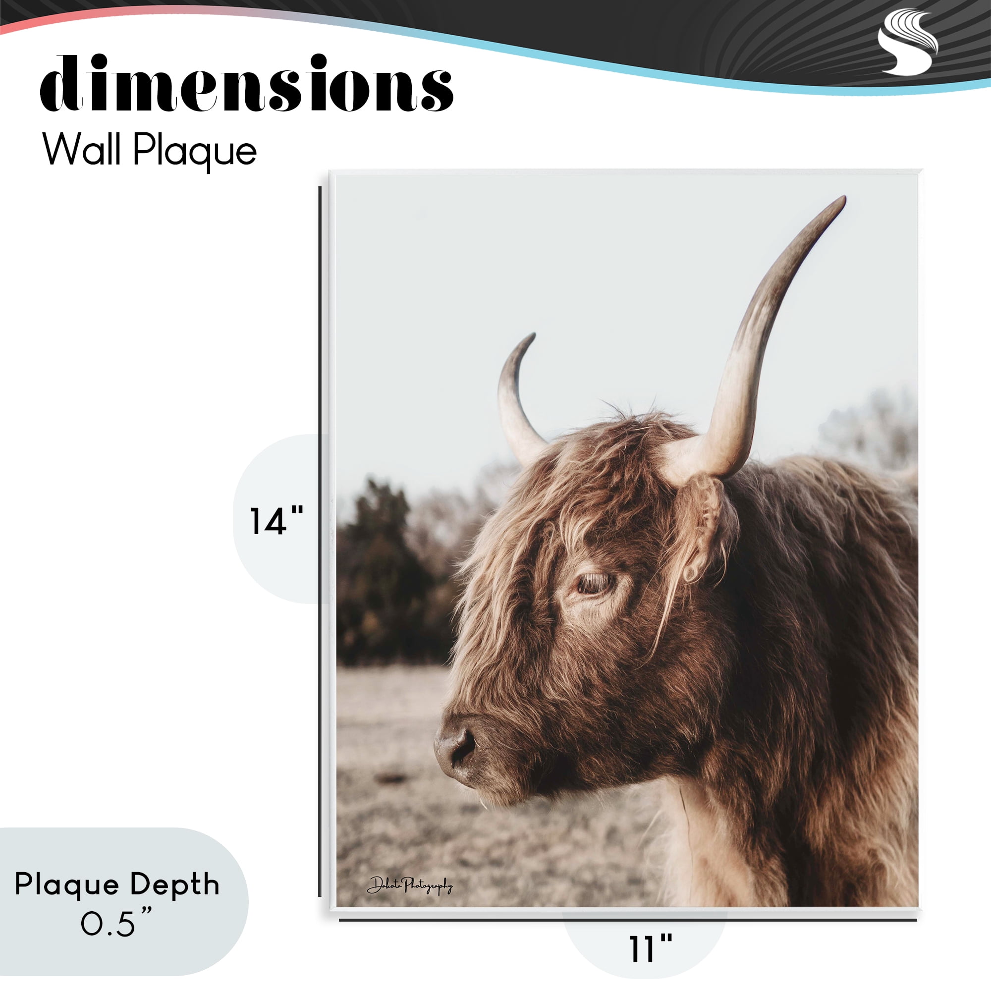Stupell Industries Horned Cattle Peering Wall Plaque Art, design by Dakota Diener
