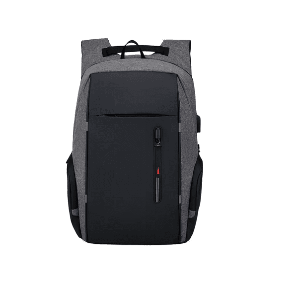 Mochila Para Laptop Con Puerto Y Cable Usb Negro con Gris
