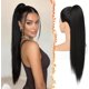 thumbnail image 2 of Yanonmyfd Black Straight Drawstring Ponytail Extension - 28 Inch Long Straight Drawstring Ponytail Extension Natural Looking Fluffy Soft Synthetic Cheer Posh Pony Tails Hairpieces Daily Party, 2 of 38