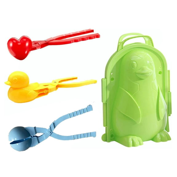 Agiferg Snowball Maker 4 Pack Heart Snowman Spherical Shape Snowball Maker Clip Plastic Snowball Maker Tool Sand Ball Clip Snow Toys For Kids And Adults