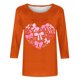 thumbnail image 5 of RKSTN Valentines Gift 3/4 Length Sleeve Womens Tops Oversized Crewneck Valentine Day Loves Heart Graphic Print Short Sleeve T Shirt Womens Casual Plus Size Round Neck Three Quarter Sleeve Tee Shirt, 5 of 6