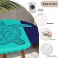 thumbnail image 5 of Teal Navy Blue Sea Turtle Round Fitted Tablecloth with Elastic Edge, Waterproof Table Cloth Table Cover for 36"-44" Tables, Summer Beach Coastal Modern Art Tablecloths for Dining Picnic Outdoor, 5 of 9