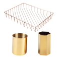 thumbnail image 1 of 2 Unids Contenedor de Almacenamiento de Escritorio de Metal Duradero Porta Florero de Flores con Organizador BLESIY Florero de sobremesa dorado, 1 of 8