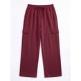 thumbnail image 7 of Cueply Women's Plus Size Wide Leg Cargo Sweatpants High Waisted Drawstring Lounge Pants with Pockets, 7 of 7