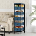 thumbnail image 1 of Gaderth 5 Tier Kitchen Storage Rack with Pull Out Drawers, Wooden Pantry Organizer Shelf with Metal Frame, Space Saving Storage Cabinet for Fruit, Vegetables, Snacks, Microwave, Living Room, 1 of 7