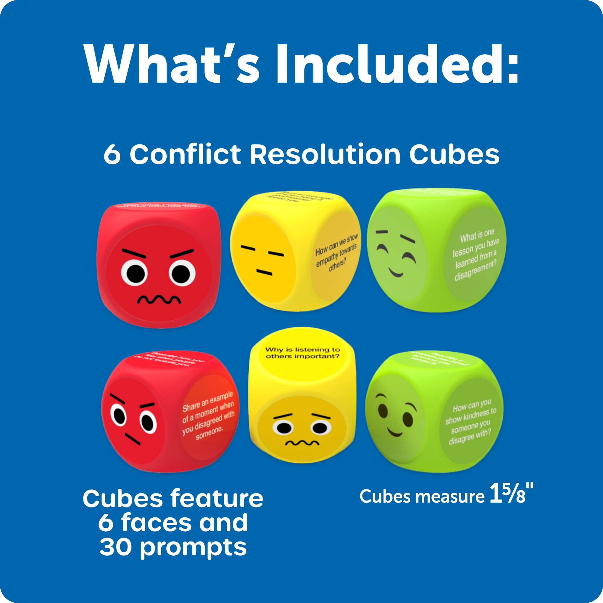 Learning Resources Conflict Resolution Cubes - Conversation Starter Cubes, Ages 5+
