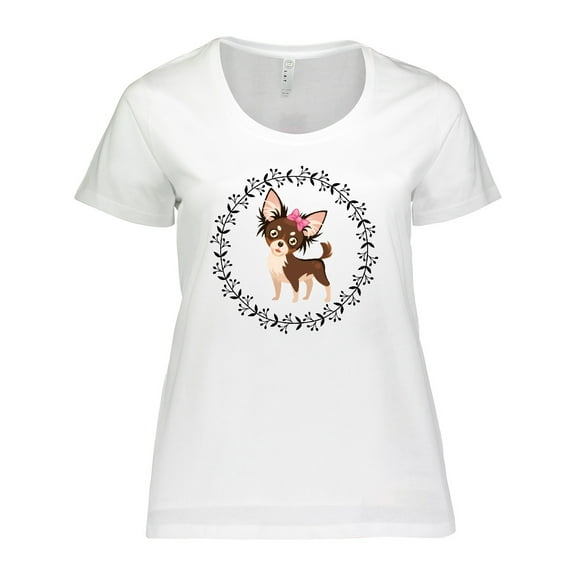 Inktastic Long Haired Chihuahua Dog Women's Plus Size T-Shirt