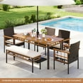 thumbnail image 4 of Costway 4PCS Patio Dining Chairs with Removable Padded Cushion, Acacia Wood Armrests, 4 of 8