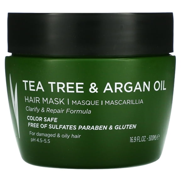 Tea Tree & Argan Oil, Hair Mask, 16.9 fl oz (500 ml), Luseta Beauty