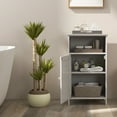thumbnail image 4 of Patiojoy Armoire de Salle de Bain pour Plancher Armoire Latérale à Porte Simple avec Compartiment Ouvert et Tablette Réglable à 3 Positions Blanc, 4 of 10