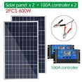 thumbnail image 1 of 18V Solar Panel Kit Complete 300/600W Polycrystalline USB Power Portable Outdoor Recharable Solar Cell nerator For Camping ,Multi Purpose, 1 of 7