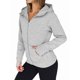 thumbnail image 3 of Sudaderas con Capucha y Cremallera para Mujer, Chaquetas de Forro , Sudaderas de Gran Tamaño, Conjuntos de Moda de Otoño, Suéteres, Ropa de Invierno. Gris S, 3 of 10