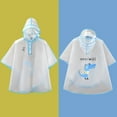 thumbnail image 2 of Utlike Kids Rain Poncho Waterproof Raincoat Boy Girl Cartoon Rabbit Pattern Eva Transparent Poncho With Hat Fashion Transparent Wearing A Waterproof Raincoat Outside Size 5 Years-6 Years, 2 of 7