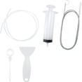 thumbnail image 1 of Juego de 5 herramientas de limpieza para debajo del refrigerador, desatascador de tuberías con sistema de rociado, kit de limpieza para sifones con cepillo flexible, 1 of 7