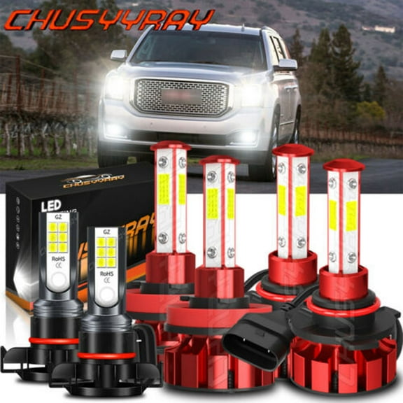 For Chevy Silverado 1500 2500 2007-2014 2015 LED Headlight Fog Light Bulbs Kit
