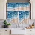 thumbnail image 2 of Abstract Marble Texture Curtain Valances Set Grey Shinny Gold Gradient Art Kitchen Curtains 24&nbsp;inch Length Rod Pocket Valance and Tiers 3 Piece Set Small Bedroom Bathroom Laundry Decor, 2 of 9