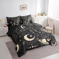 thumbnail image 3 of Manfei Vintage Boho bohemian 7-Piece Bedding Comforter Set,Sun Moon Planet King Bedding Sets,Beige Black Bed Sheets For Child,Super Cozy Room Decor Reversible, 3 of 8