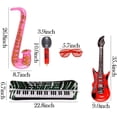 thumbnail image 4 of 20 Pack Inflatable Rock Star Toy Set Music Instruments Party Props 6 Inflatable Guitars, 6, 4 of 8