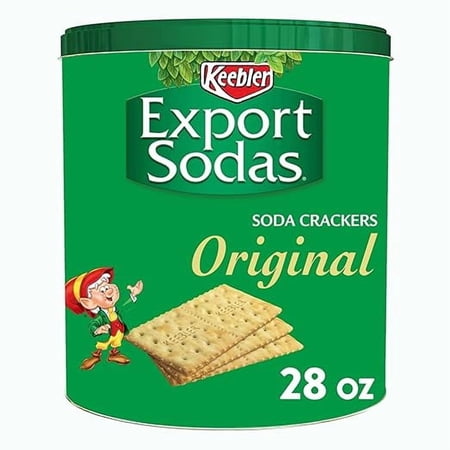 Export Sodas Soda Crackers, Soup Crackers, Lunch Snacks, Original, 28oz Can (1 Can)