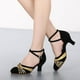 thumbnail image 2 of Zapatos de baile latino para mujer y niña, calzado de baile de salón de Tango, tacón alto, zapatos de baile de satén suave, sandalias de baile de salón de 3/5/7/cm, 2 of 5