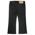 thumbnail image 2 of KIDSCOOL SPACE Little GirlsJeans,Ripped Holes Stretchy Bell-bottom Slim Boot Cut Denim Pants,Black,4-5 Years, 2 of 6