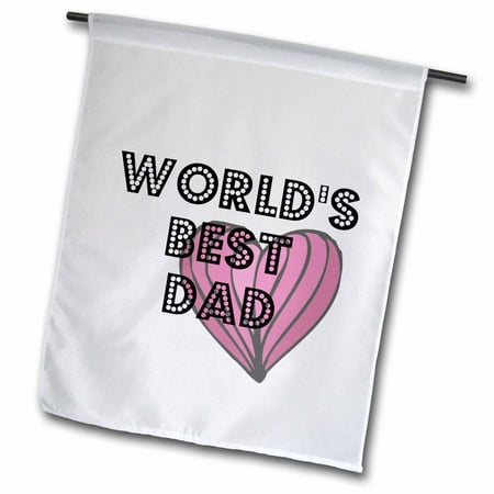 3dRose Worlds Best Dad Heart - Fathers Day - Art - Garden Flag, 12 by (Best Back Garden In The World)