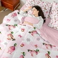thumbnail image 4 of jejeloiu Farmhouse Mallard Duck 7-Piece Bedding Comforter Set,Pink Bowknot Bows King Bedding Sets For Girls Teens Reversible, 4 of 8