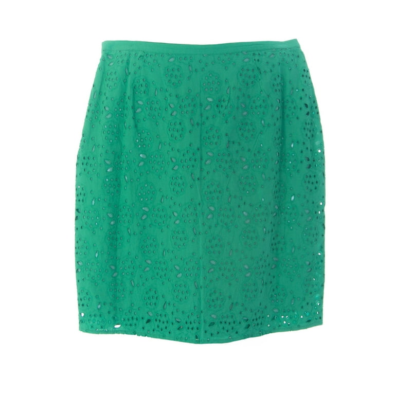 BODEN Women s Broderie Pencil Skirt Green US 12R