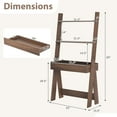 thumbnail image 3 of Costway Home Office Ladder Desk Wall-Leaning Laptop Workstation with Storage Shelves Walnut, 3 of 10