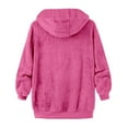 thumbnail image 4 of VISALY Womens Zip Up Hoodies Sweater Jacket Women's Plus Size Solid Color Sweatershirt Hooded Pullover Warm Wool Plush Coat Zipper Top Casual Sweaters Fleece Hoodies Winter Sweaters Hot Pink M, 4 of 5