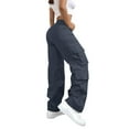 thumbnail image 5 of Mohiass Women High Waisted Wide Leg Cargo Pants Baggy Stretchy Casual Trousers Streetwear Fashion Trendy Travel Sweatpants Navy S, 5 of 5