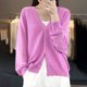 thumbnail image 2 of Camisetas para mujer,Blusa de punto con botones de color liso para mujer, camisa acrílica de manga larga, blusa informal de moda para uso doméstico y diario, sopatenor, 2 of 8
