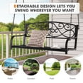 thumbnail image 6 of Gymax Patio Hanging Porch Swing Outdoor 2-Person Metal Swing Bench Chair w/ Chains Brown, 6 of 10