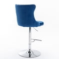 thumbnail image 5 of Swivel Velvet Barstools,Adjustable Swivel Barstools with Backs Comfortable,Velvet Bar Chair  for Kitchen Island,Set of 2,blue and white, 5 of 7