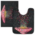 thumbnail image 7 of Yayeee Bath Rugs for Bathroom Floor Set of 2 Non Slip Fluffy Soft Absorbent Mat, UFO with Hearts Pattern, 7 of 7
