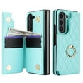 thumbnail image 2 of Dteck for Samsung Galaxy Z Fold 6 Wallet Case with Ring and Credit Card Holder, Cash Slot, Premium Leather Magnetic Clasp Kickstand Heavy Duty Protective Cover,Mint, 2 of 7