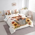 thumbnail image 2 of jejeloiu Highland Cow Sunflower 7-Piece Twin Bedding Sets Kids,Floral Farm Print Bedding Comforter Set,Reversible, 2 of 7